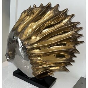 (20)P. GRANCHI VINTAGE LARGE ITALIAN ART DECO CERAMIC FISH GOLD COLOR RARE